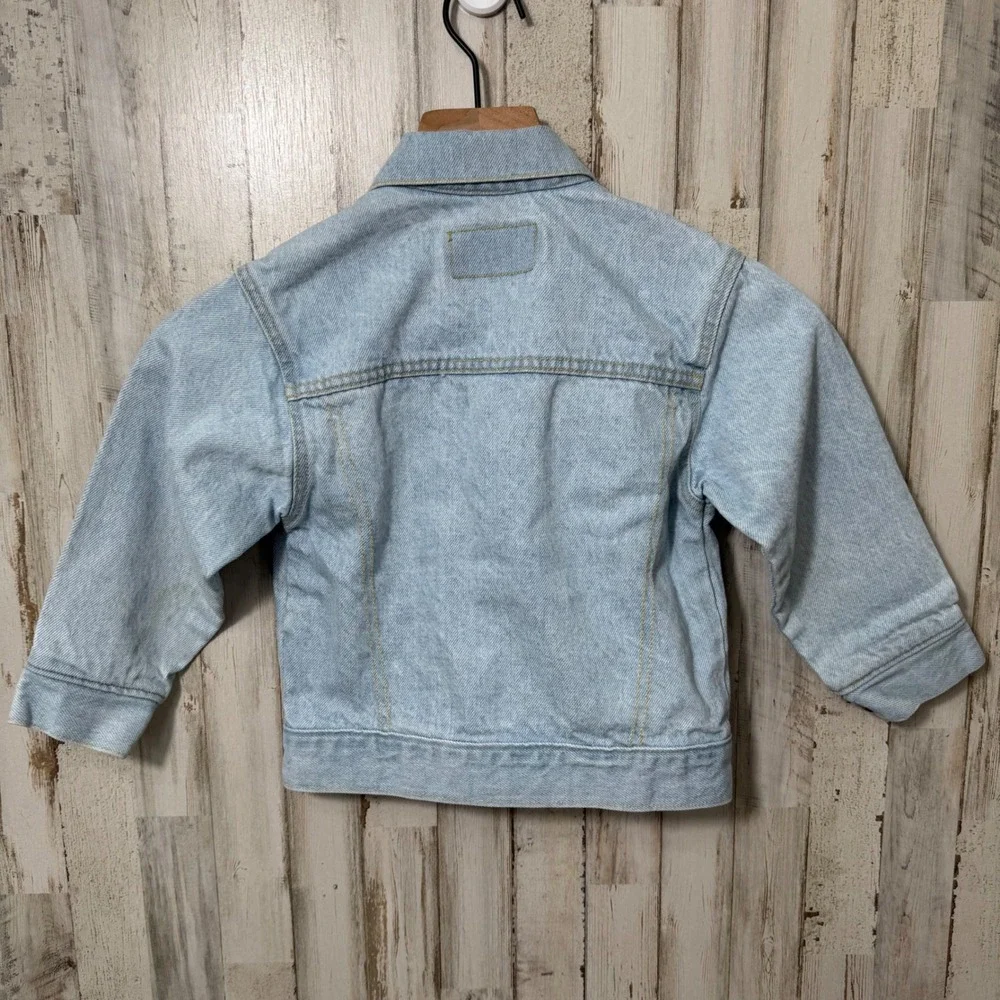 Little Levi's 90s Vtg Orange Tab‎ Snap Button Denim Jacket Kids Size 6 USA